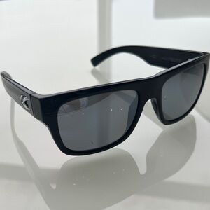 Men's Black Kaenon Wayfarer-Style Sunglasses — Polarized Smoke Lenses